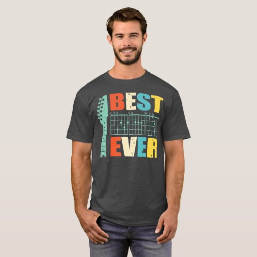 T-shirt Guitar Best Dad Ever Guitarist Funny Father's day (Devant entier)