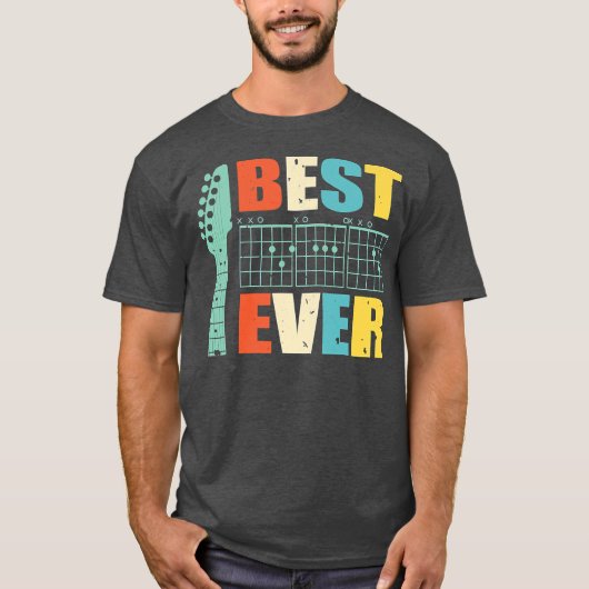 T-shirt Guitar Best Dad Ever Guitarist Funny Father's day (Devant)