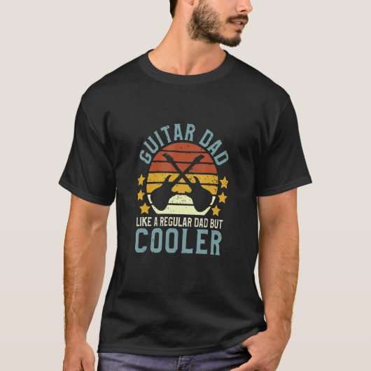 T-shirt Guitar Dad like a regular Dad but Cooler retro vin (Devant)