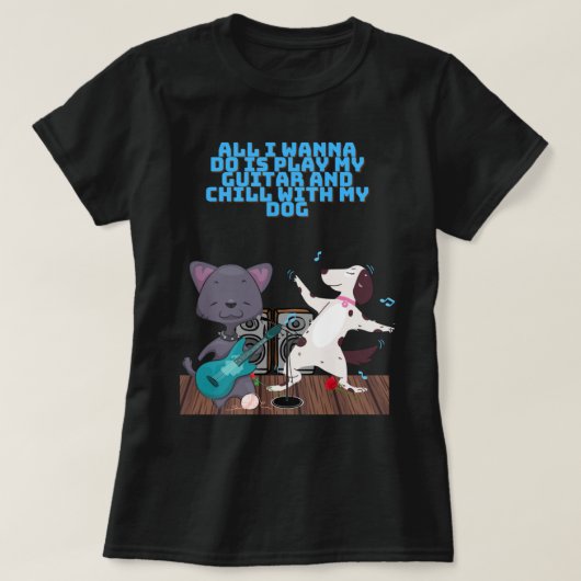 T-SHIRT GUITAR DE JEU DE CHAT (Design devant)