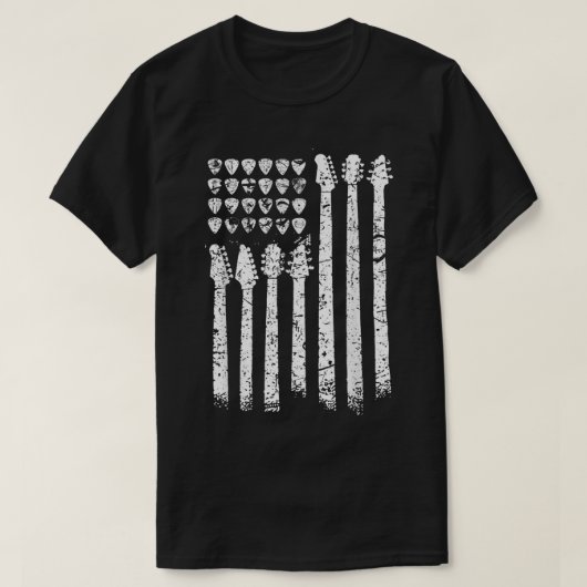 T-shirt Guitar Flag Picks Music Art (Design devant)