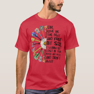 T-shirt Guitar Give Me The Beat And Free My Soul Hippie 10