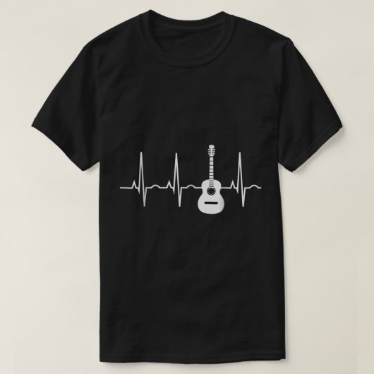 T-shirt Guitar Heartbeat Line Music Lover Design (Design devant)
