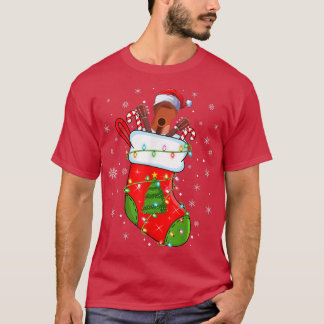 T-shirt Guitar In Christmas Socks Funny Santa Guitar Xmas 