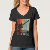 T-shirt Guitar Instrument I Destroy Silence white 1 (Devant)