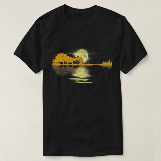 T-shirt Guitar Lake Shadow Love Guitar (Design devant)