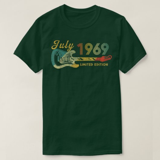 T-shirt Guitar Lover 53 Year Old Gifts July 1969 Limited E (Design devant)