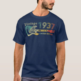 T-shirt Guitar Lover 85 Year Old Gifts Vintage 1937 Limite