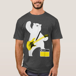 T-shirt Guitar Lover Bear Playing Bass Guitar Guitarists M