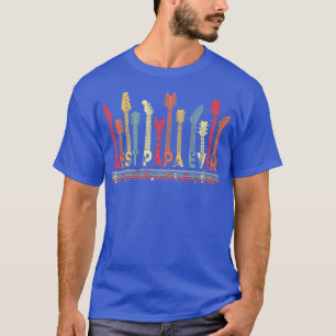 T-shirt Guitar Lover Best Papa Ever Retro Music Fathers Da