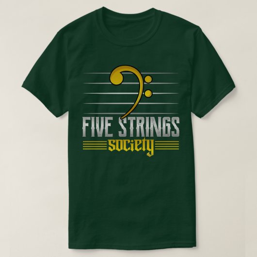 T-shirt Guitar Music Lover Five Strings Society502 (Design devant)