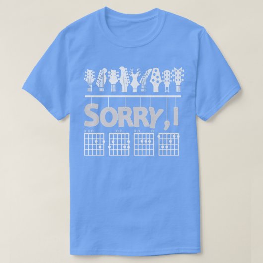 T-shirt Guitar porte Désolé I DGAFHidden Message Guitar Ch (Design devant)