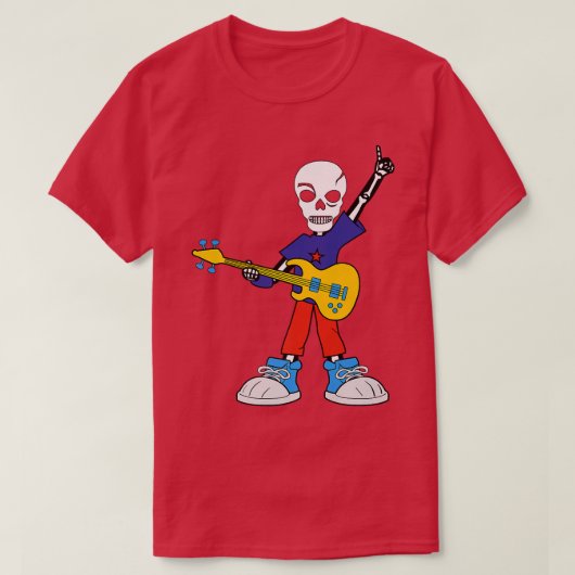 T-shirt Guitar Rockstar squelette I Musique I Musique rock (Design devant)