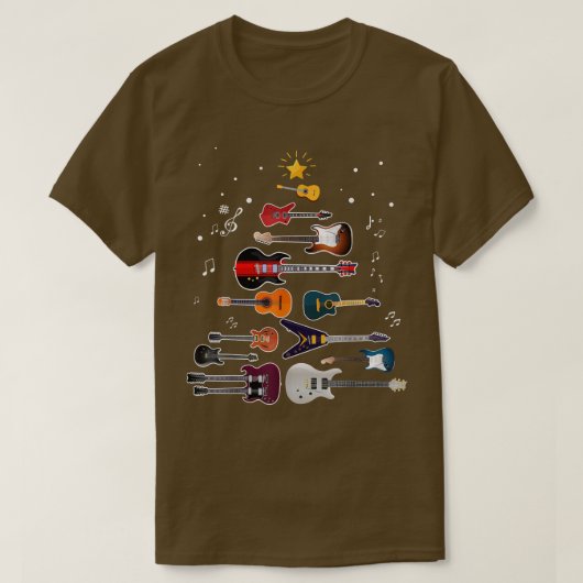 T-shirt Guitar Santa Hat (Design devant)