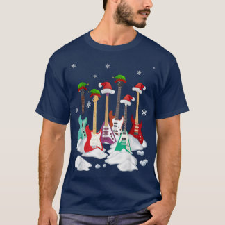T-shirt Guitar Santa Hat