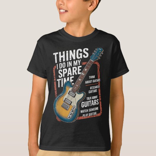 T-shirt Guitar Things I Do In My Spare Time Funny Guitaris (Devant)