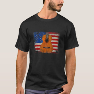 T-shirt Guitare 4 juillet American Flag USA Country Music
