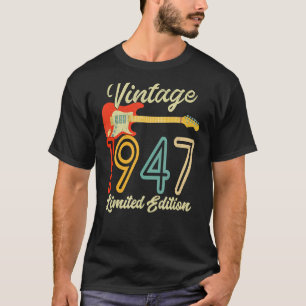 T-shirt Guitare 75 ans Vintage 1947