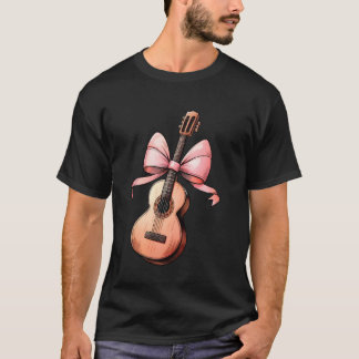 T-shirt Guitare à ruban rose pour maman guitariste à l'occ