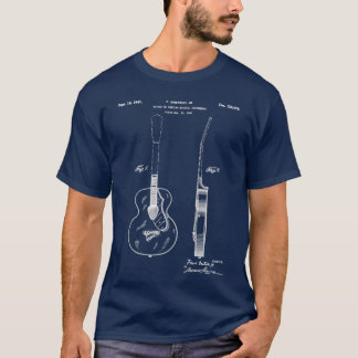 T-shirt Guitare accoustique brevet al Guitare Art Plan