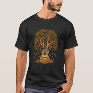 T-shirt Guitare acoustique Arbre de vie Guitare