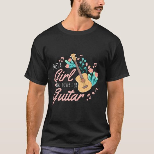T-shirt Guitare acoustique Belle Cute Guitare Guitare Guit (Devant)