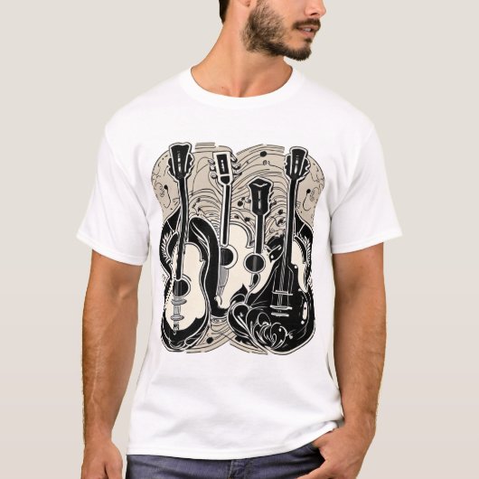 T-shirt Guitare acoustique classique (Devant)