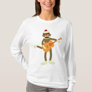 T-shirt Guitare acoustique de singe de chaussette
