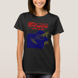 T-shirt Guitare acoustique garder le blues vivant