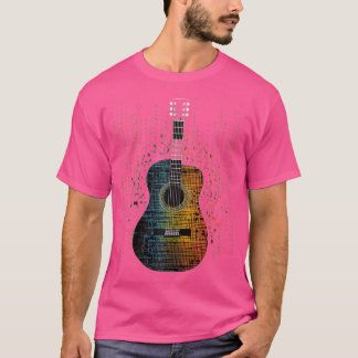 T-shirt Guitare acoustique Matrice Style Joueur Groupe gui
