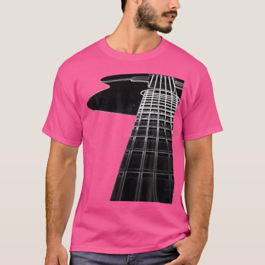 T-shirt Guitare acoustique noire (Devant)
