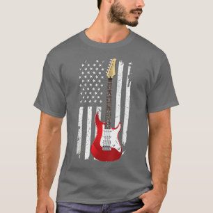 T-shirt Guitare American Flag ApparelBasse Guitare Musique