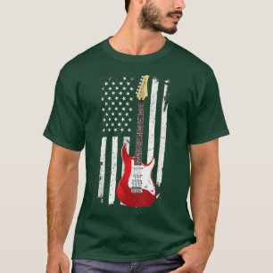 T-shirt Guitare American Flag ApparelBasse Guitare Musique
