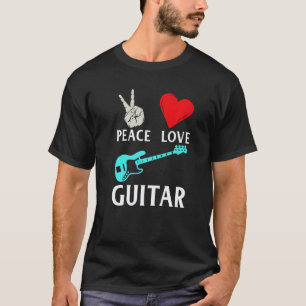 T-shirt Guitare Amour Paix Guitaristes Musique Instrument