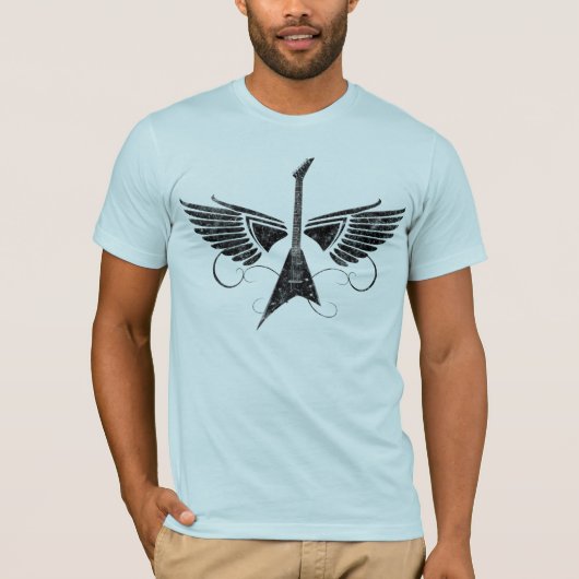 T-shirt Guitare avec des ailes (Devant)