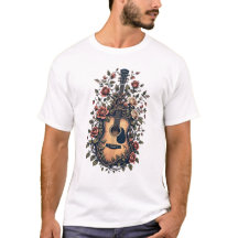 guitare avec design rose florissant