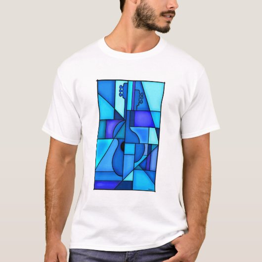 T-shirt Guitare bleue (Devant)