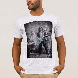 T-shirt Guitare bleue arrachée