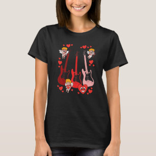 T-shirt Guitare Cherub Coeurs Valentines Jour Cute Musicie