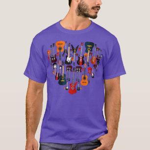T-shirt Guitare coeur amour Guitare Joueur Musicien cadeau