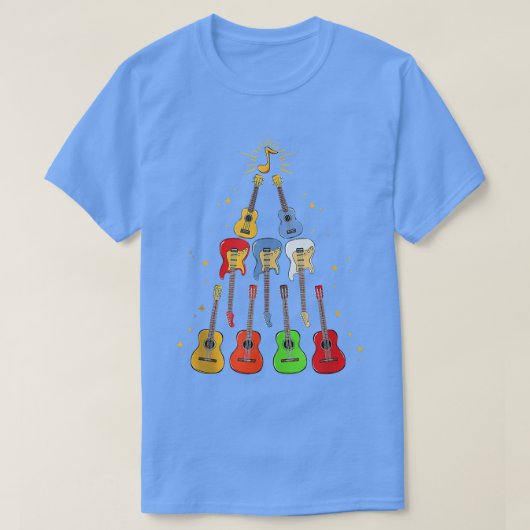 T-shirt Guitare cool Noël Arbre Guitare Noël (Design devant)