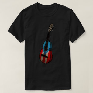 T-shirt Guitare Cuatro de Porto Rico Drapeau Héritage Bori
