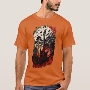 T-shirt Guitare Cyberpunk Cadeau Guitariste Rock Concert F