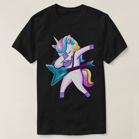 T-shirt Guitare Dabbing Unicorne (Design devant)