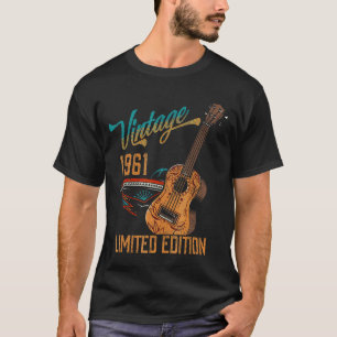 T-shirt Guitare d'anniversaire vintage 1961 61e anniversai