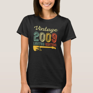 T-shirt Guitare d'anniversaire Vintage 2009 13e anniversai