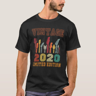 T-shirt Guitare d'anniversaire vintage 2020 2e anniversair