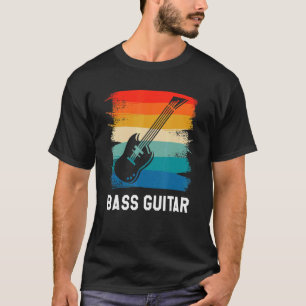 T-shirt Guitare de basse classique Vintage rétro Instrumen