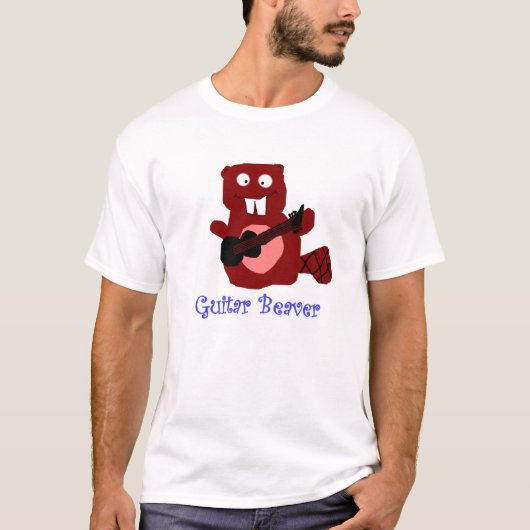 T-shirt guitare de castor (Devant)