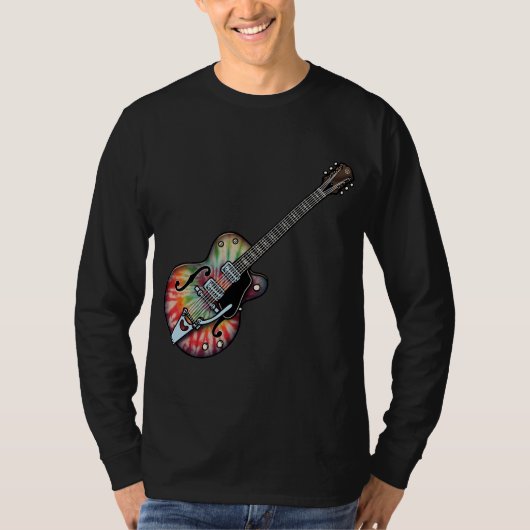 T-shirt Guitare de colorant de cravate (Devant)